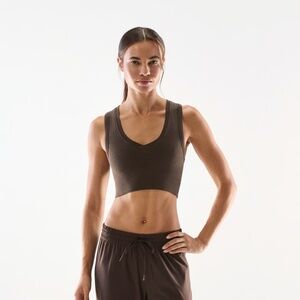 NWOT Ribbed Aritzia TNA brown sporty tank